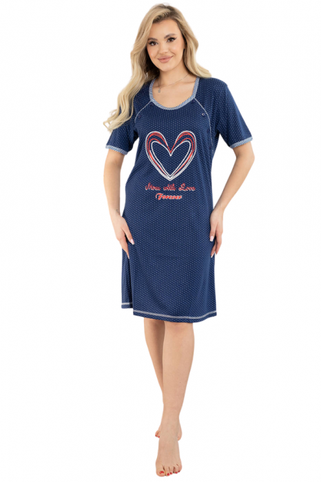 Camasa de alaptare, Forever Love - Navy, Maneca Scurta BebePrice [2]