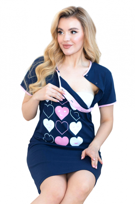 Camasa de alaptare, Venice, Blue-Pinkie, Maneca Scurta, Bebeprice [5]