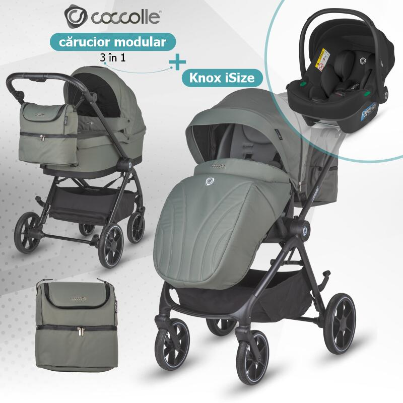 BBP-325065481325080360 Carucior modular 2 in 1 Serry Moss Green cu Scoica auto i Size Knox Black sistem i-Size si fixare ISOFIX BebePrice.ro [3]