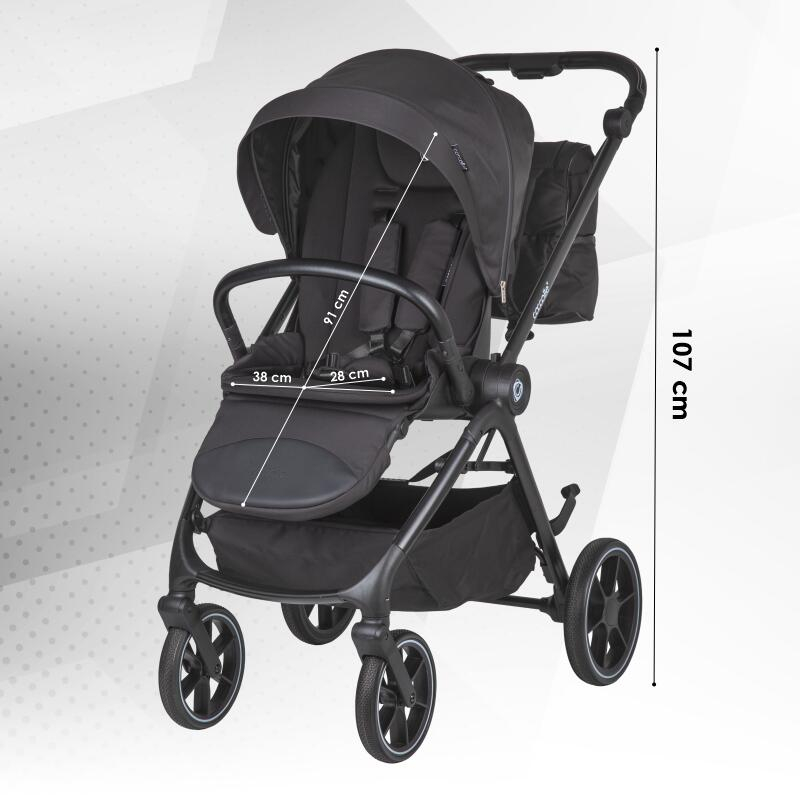BBP-325065460 Carucior modular 2 in 1 Serry Jet Black centura de siguranta in 5 puncte si sistem de pliere BebePrice.ro [8]