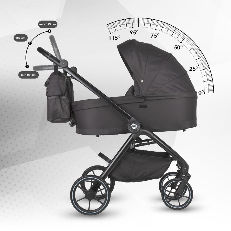 BBP-325065460 Carucior modular 2 in 1 Serry Jet Black centura de siguranta in 5 puncte si sistem de pliere BebePrice.ro [12]