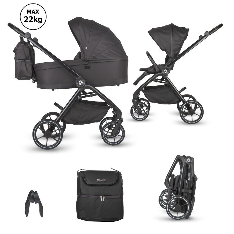 BBP-325065460 Carucior modular 2 in 1 Serry Jet Black centura de siguranta in 5 puncte si sistem de pliere BebePrice.ro [5]