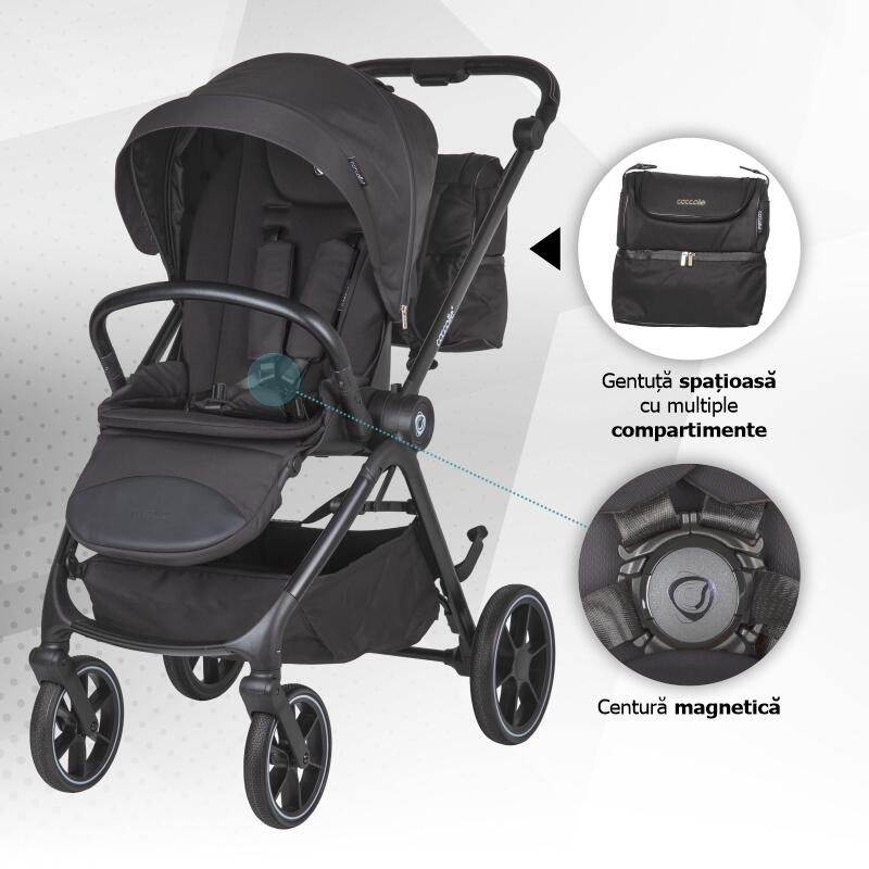 BBP-325065460 Carucior modular 2 in 1 Serry Jet Black centura de siguranta in 5 puncte si sistem de pliere BebePrice.ro [7]