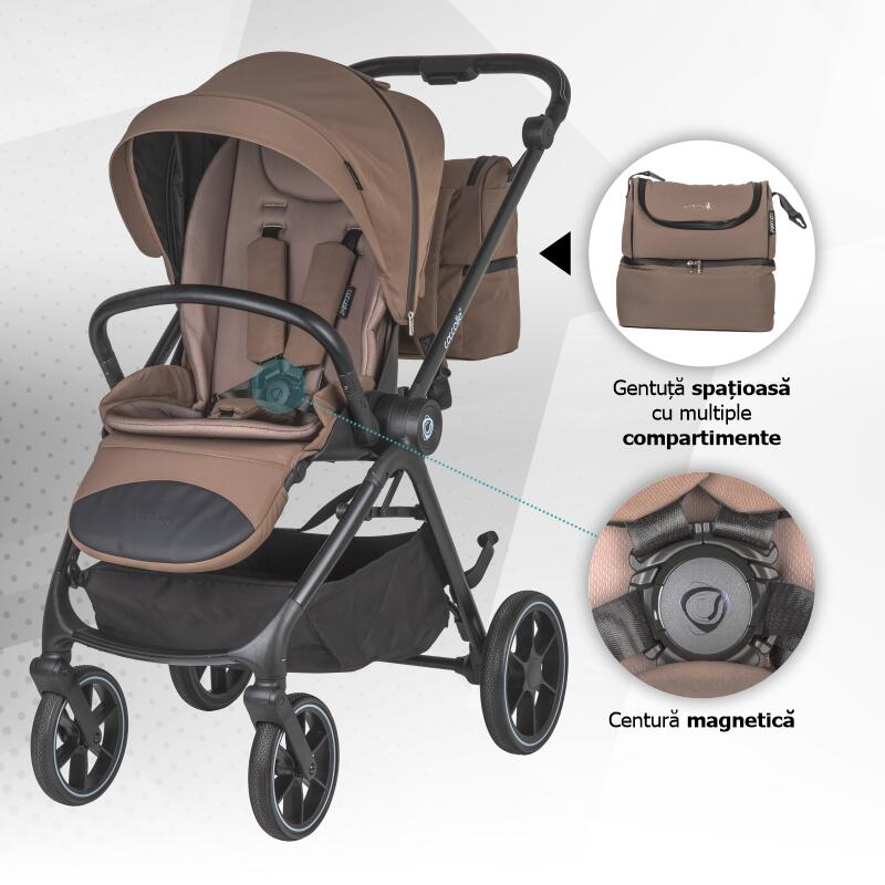 BBP-325065444 Carucior modular 2 in 1 Serry Light Taupe centura de siguranta in 5 puncte si sistem de pliere BebePrice.ro [8]