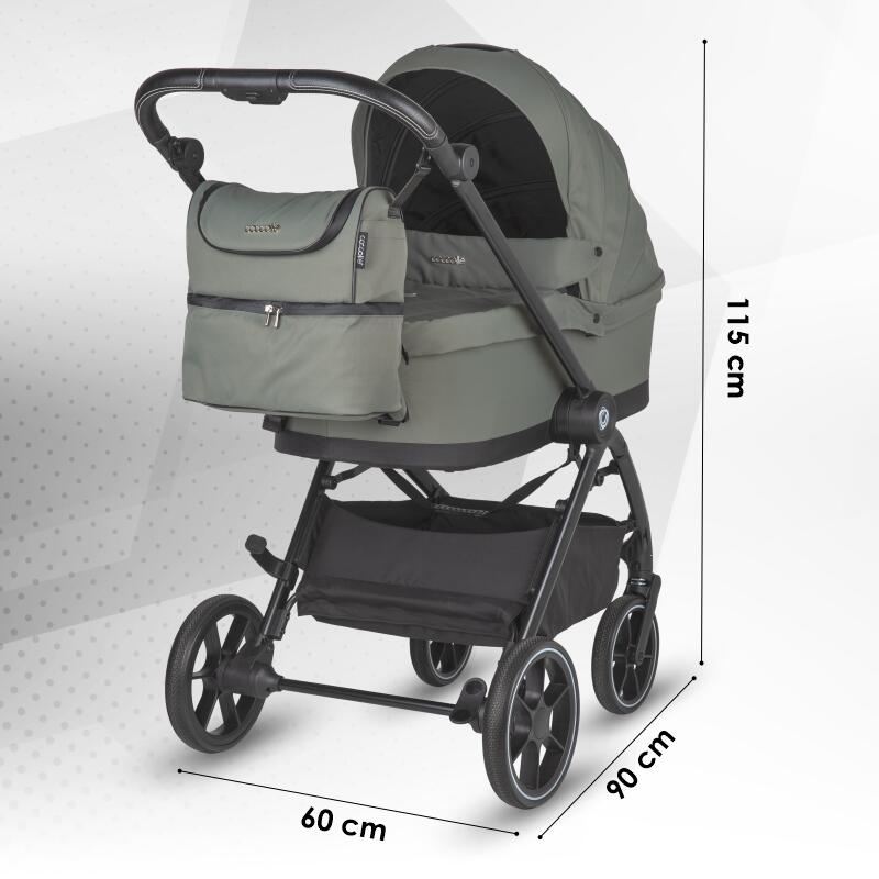 BBP-325065481 Carucior modular 2 in 1 Serry Moss Green centura de siguranta in 5 puncte si sistem de pliere BebePrice.ro [11]