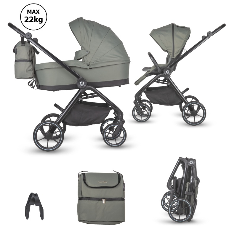 BBP-325065481 Carucior modular 2 in 1 Serry Moss Green centura de siguranta in 5 puncte si sistem de pliere BebePrice.ro [4]