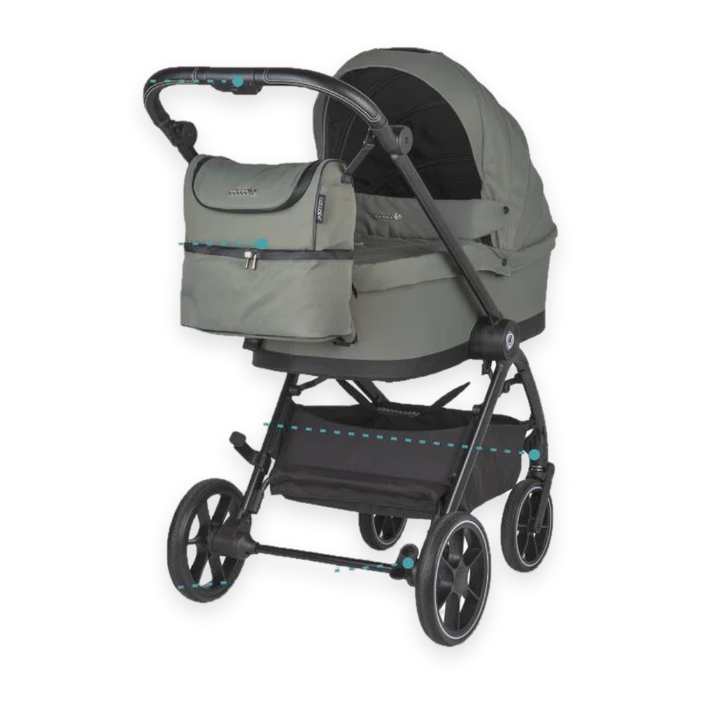 BBP-325065481325080360 Carucior modular 2 in 1 Serry Moss Green cu Scoica auto i Size Knox Black sistem i-Size si fixare ISOFIX BebePrice.ro [23]