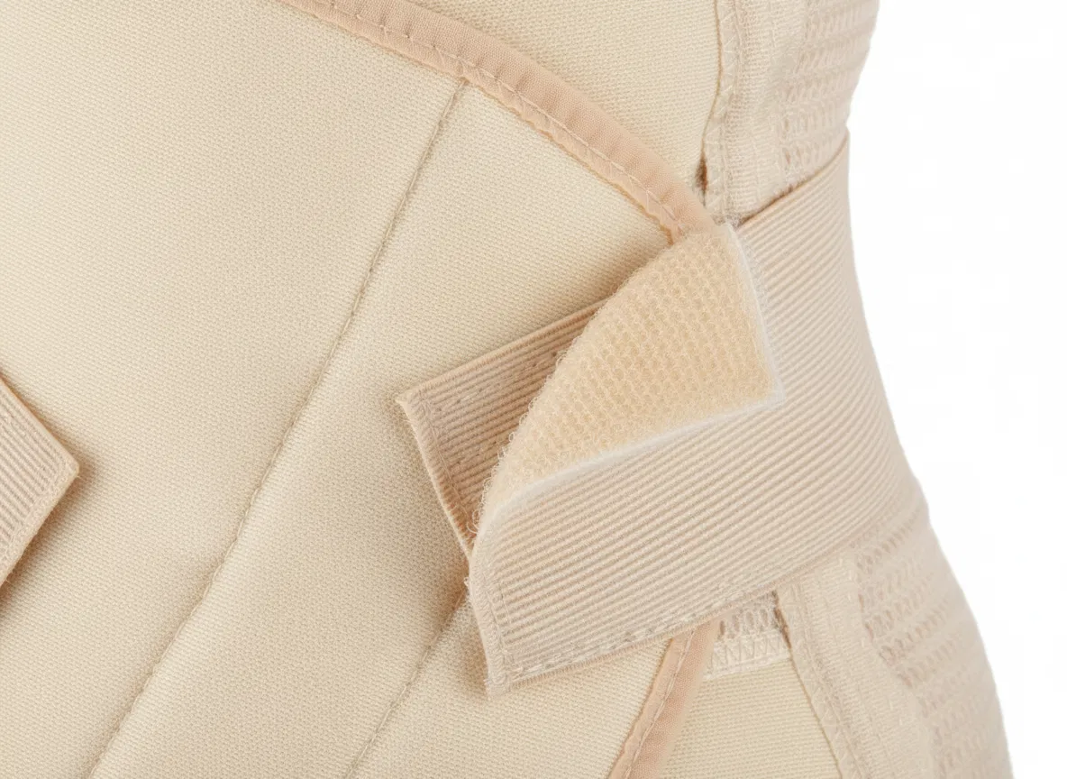 Centura abdominala modelatoare postnatala PREMIUM, prindere velcro, Beige [4]