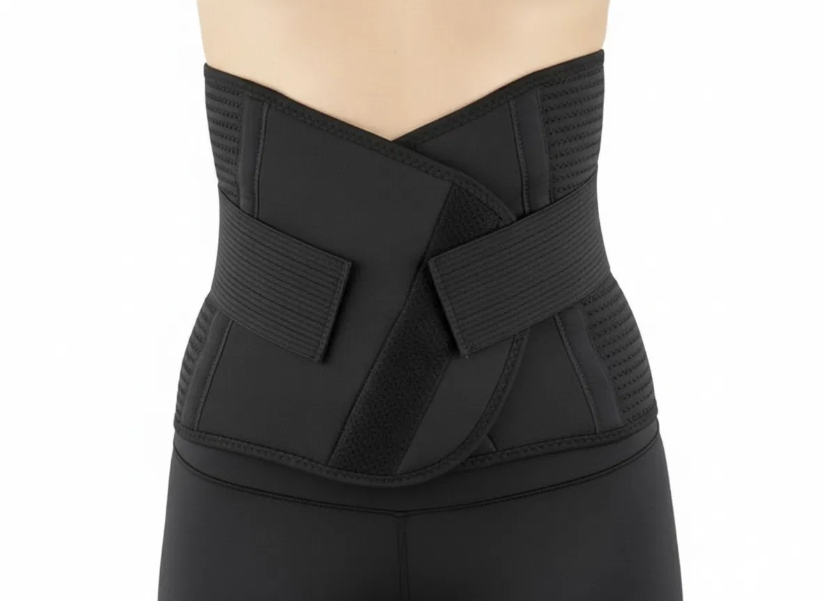 Centura abdominala modelatoare postnatala PREMIUM, prindere velcro, Black [4]