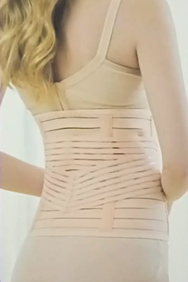 Centura abdominala postnatala compresiva cu prindere velcro, Beige [7]