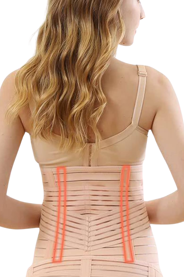 Centura abdominala postnatala compresiva cu prindere velcro, Beige [8]