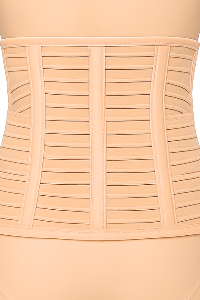 Centura abdominala postnatala compresiva cu prindere velcro, Beige [9]