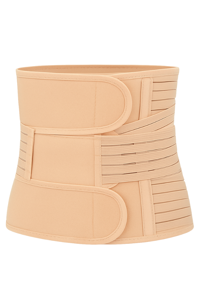 Centura abdominala postnatala compresiva cu prindere velcro, Beige [4]