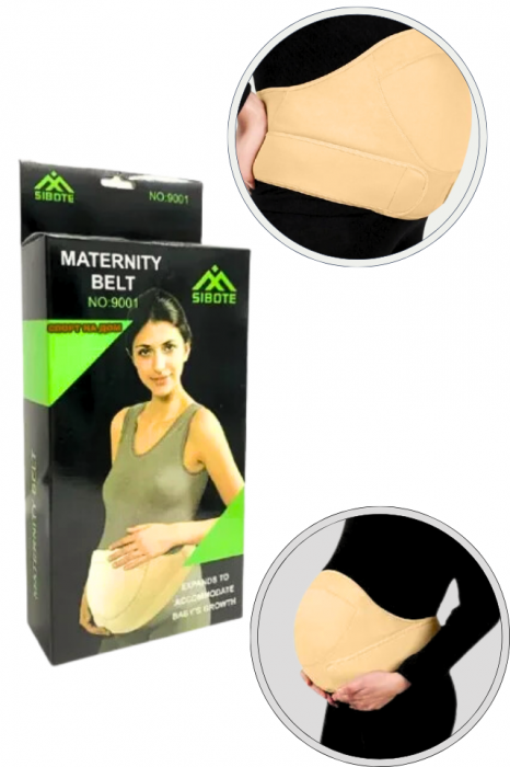 Centura reglabila pentru gravide, sustinere abdominala in timpul sarcinii, Beige [5]
