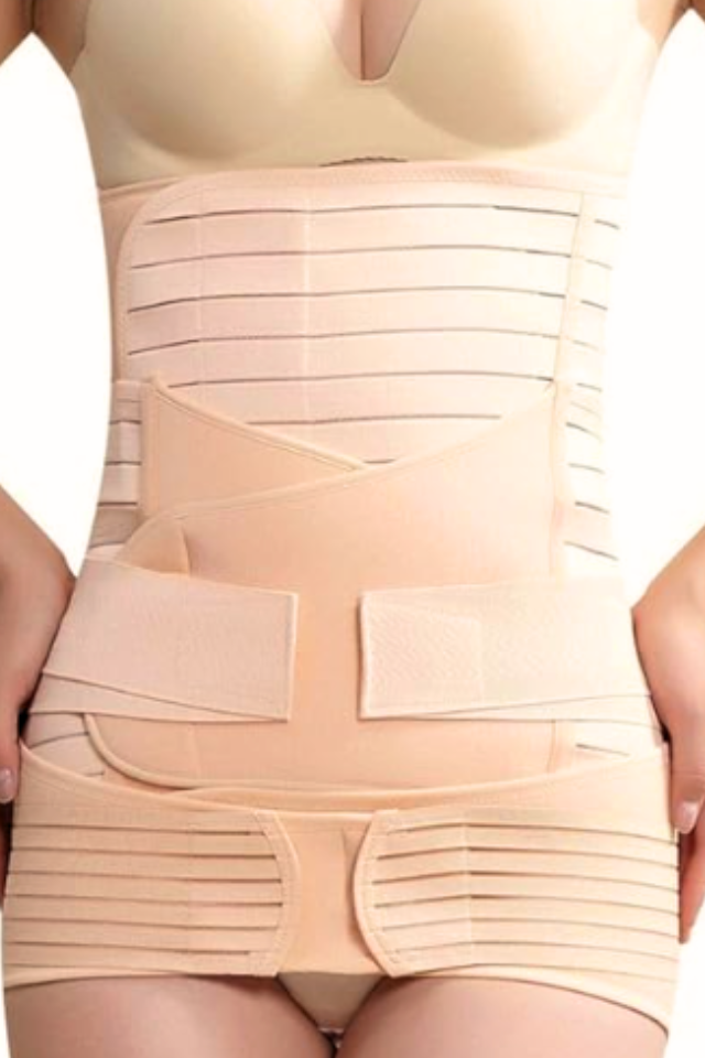 Centura abdominala 3 in1 pentru remodelare si sustinere abdominala, Beige, Beige, BebePrice [7]