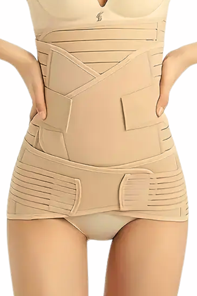 Centura abdominala 3 in1 pentru remodelare si sustinere abdominala, Beige, Beige, BebePrice [2]