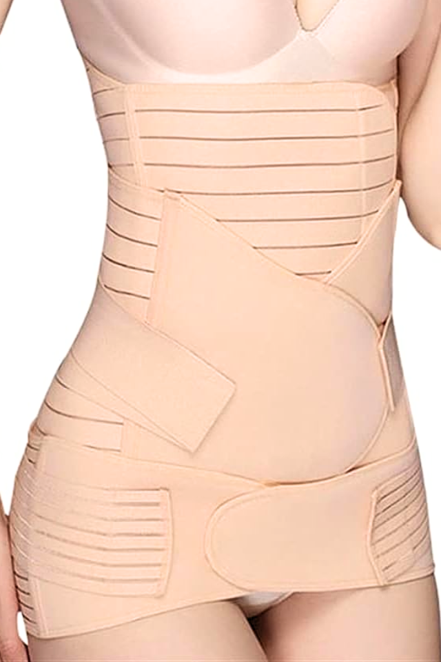Centura abdominala 3 in1 pentru remodelare si sustinere abdominala, Beige, Beige, BebePrice [10]