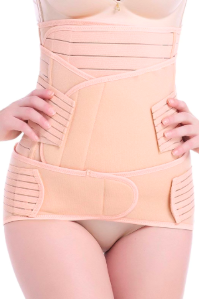Centura abdominala 3 in1 pentru remodelare si sustinere abdominala, Beige, Beige, BebePrice [9]