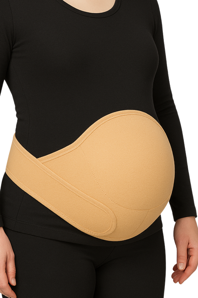 Centura reglabila pentru gravide, sustinere abdominala in timpul sarcinii, Beige [3]