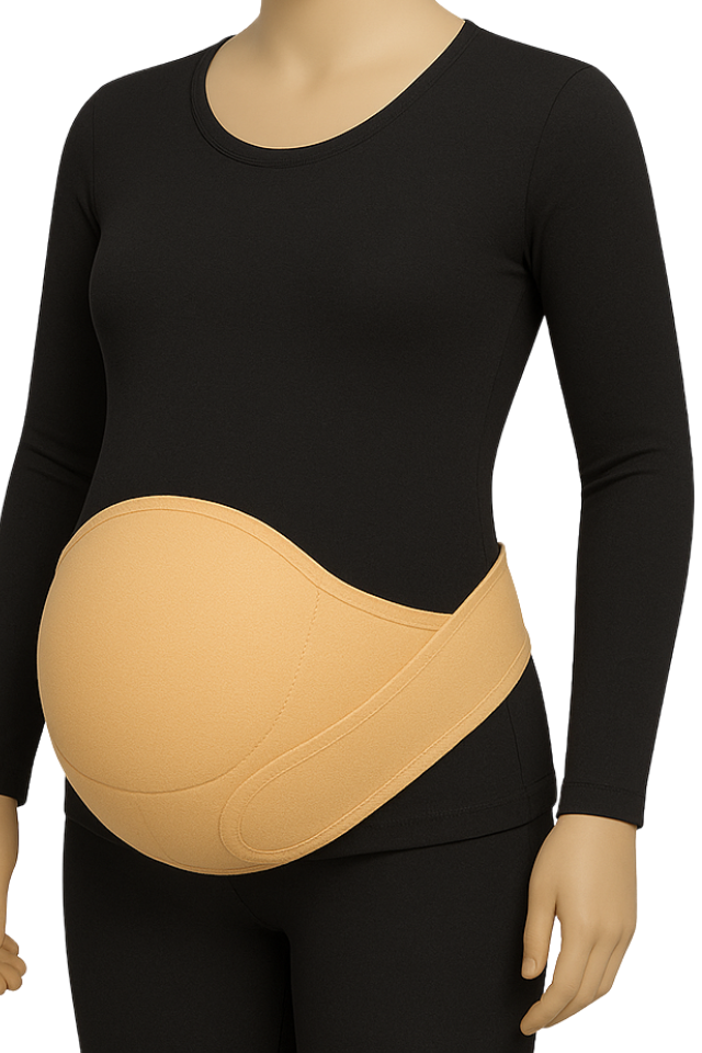 Centura reglabila pentru gravide, sustinere abdominala in timpul sarcinii, Beige [4]