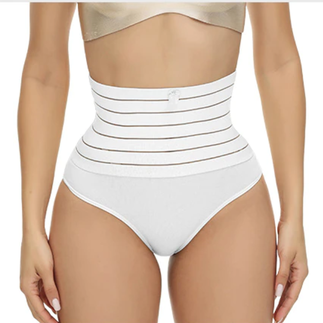 Chilot modelator 2 in 1 postnatal cu talie inalta Rose Girl, White [4]