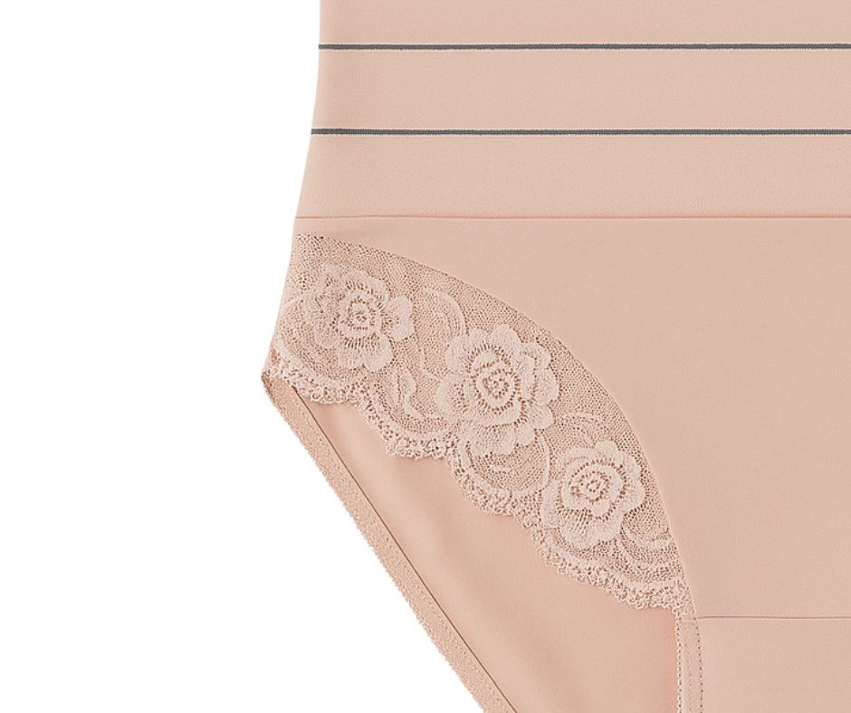 Chilot modelator cu talie inalta si dantela, Velvet Shape, Nude Rose, BebePrice [7]