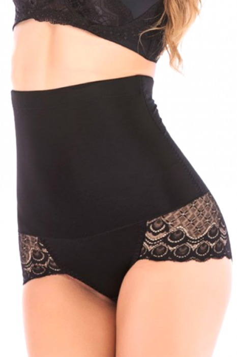Chilot modelator cu dantela, efect tanga, Black, BebePrice [2]