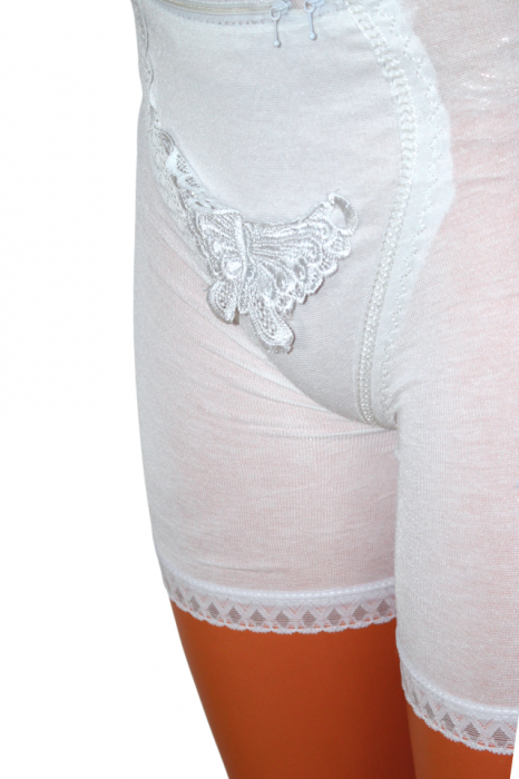Chilot modelator Zipper cu picior, White, BebePrice [5]
