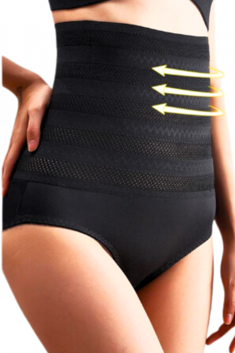 Chilot modelator PureShape, talie inalta, efect de aplatizare abdomen, Black, BebePrice [5]