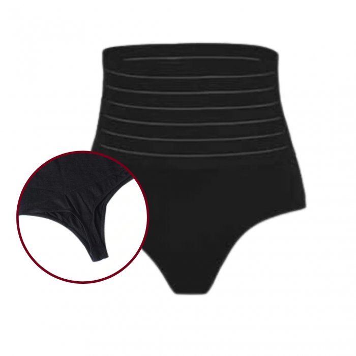 Chilot tanga modelator 2 in 1 postnatal cu talie inalta Black Rose Girl  BebePrice [4]