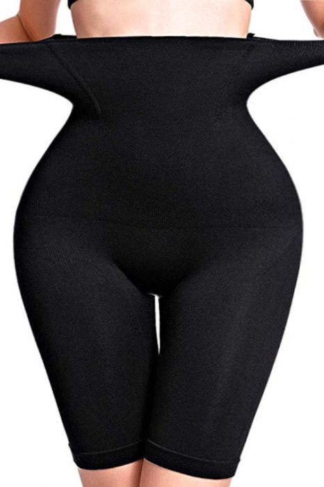 Colant modelator cu talie inalta, efect push-up si subtiere a taliei, Black ,BebePrice [5]