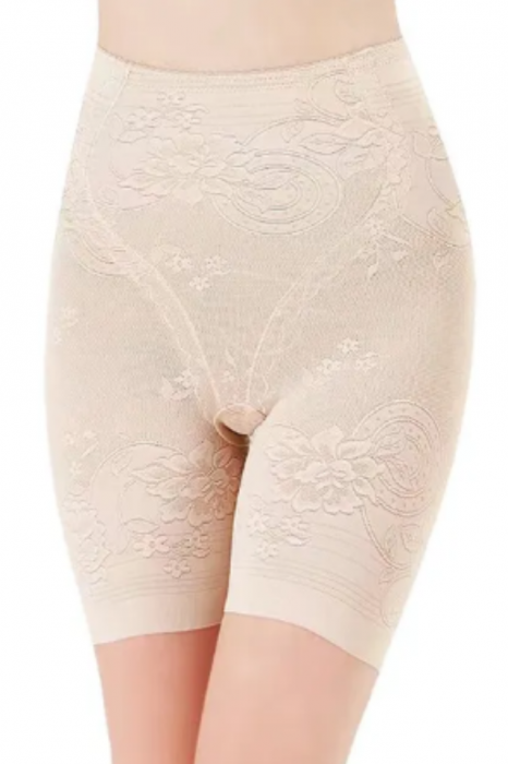 Colant modelator din dantela, efect de subtiere si push-up, Beige, Siluette,BebePrice [5]