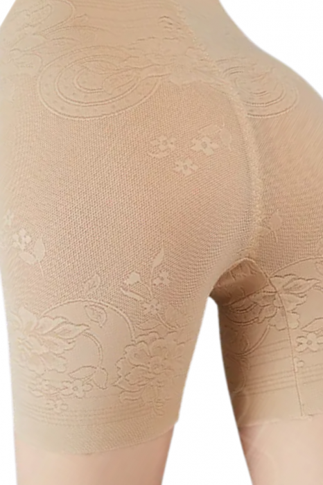 Colant modelator din dantela, efect de subtiere si push-up, Beige, Siluette,BebePrice [4]