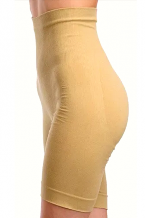 Colant modelator din bumbac organic, talie de viespe, Beige, BebePrice [5]