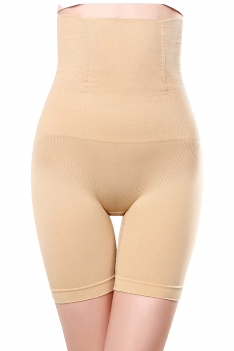 Colant modelator cu talie inalta, efect push-up si subtiere a taliei, Beige ,BebePrice [4]
