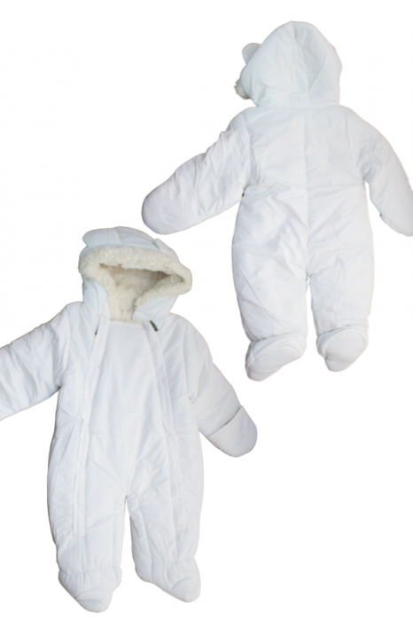 Combinezon fas, captusit cu blanita, Off White, BebePrice [3]