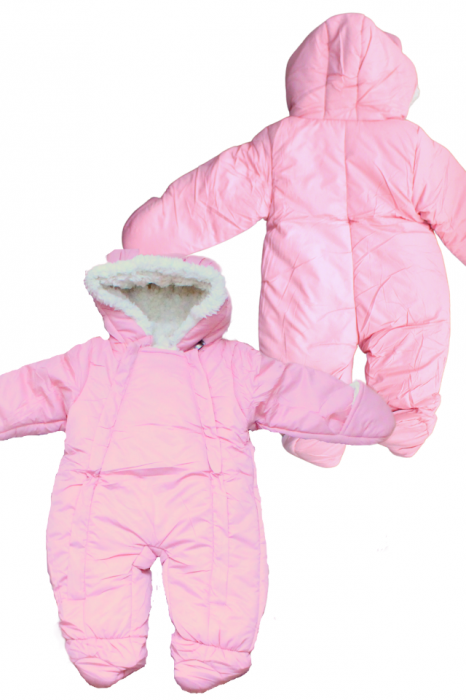 Combinezon fas, captusit cu blanita, Dusty Pink, BebePrice [3]