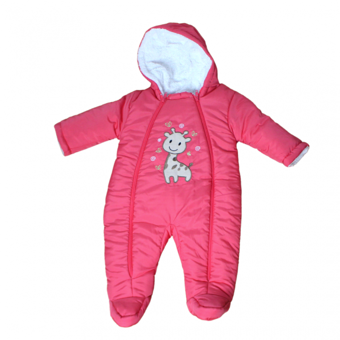 Combinezon gros din fas, fetita, Giraffe, Corai [2]