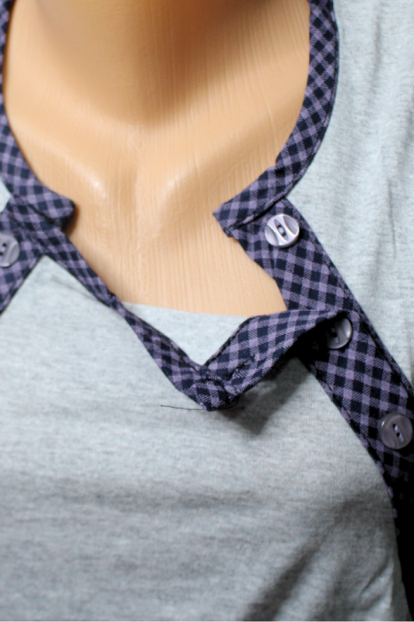 Compleu maternitate, Camasa alaptat + Halat gravide, Baby Shower, Grey-Purple, BebePrice [7]