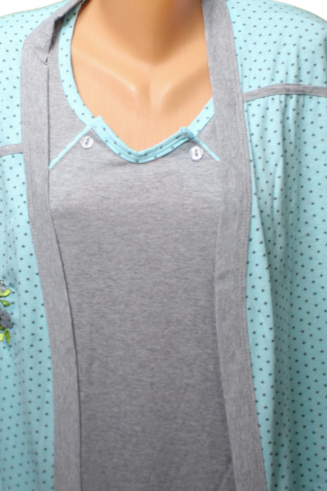 Compleu maternitate, Camasa alaptat + Halat gravide, Hanna, maneca 3/4 ,BebePrice [5]