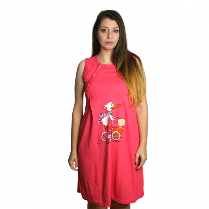 Compleu maternitate, Camasa alaptat + Halat gravide, Caroline, Red, Maneca Scurta BBP [3]