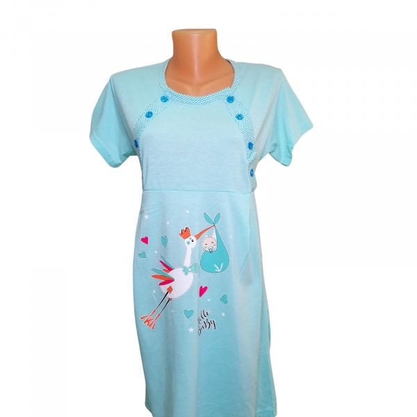 Compleu maternitate, Camasa alaptat + Halat gravide, Maneca lunga,Hello Baby Green BBP [2]