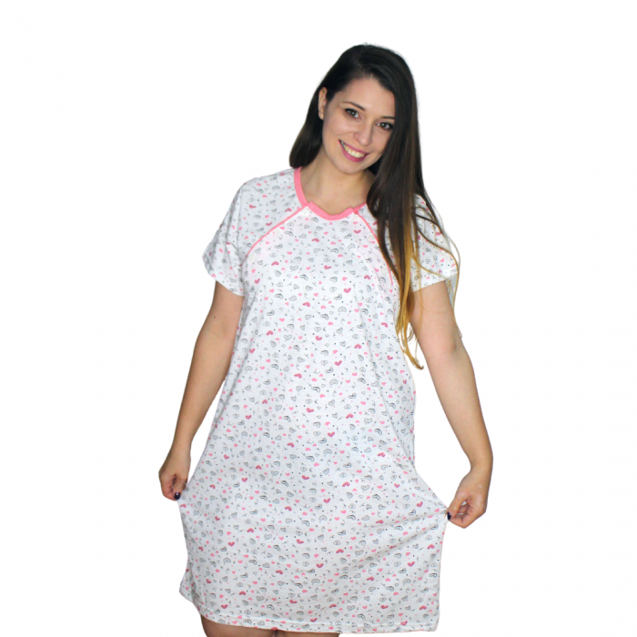 Compleu maternitate, Camasa alaptat + Halat gravide, Joyelle, White, maneca 3/4 [4]