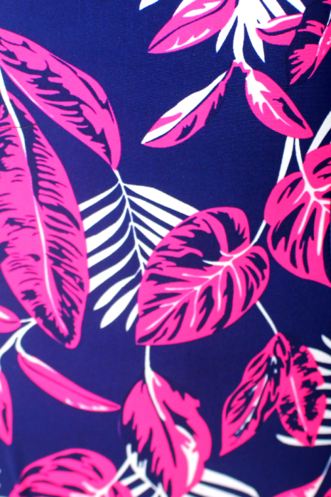 Costum de baie intreg, Palm Leaf, Ciclame, BebePrice [3]