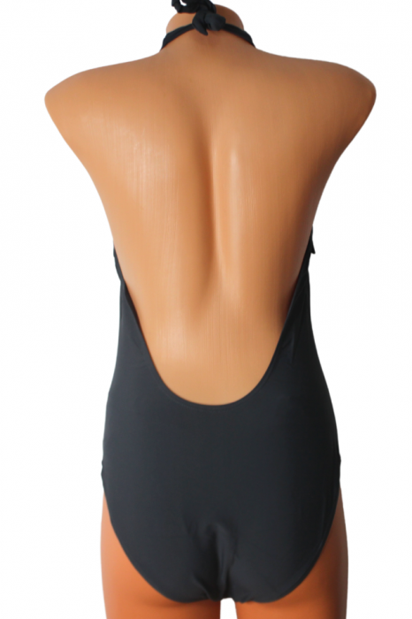 Costum de baie intreg cu snururi in fata, Army, Dark-Grey, BebePrice [5]