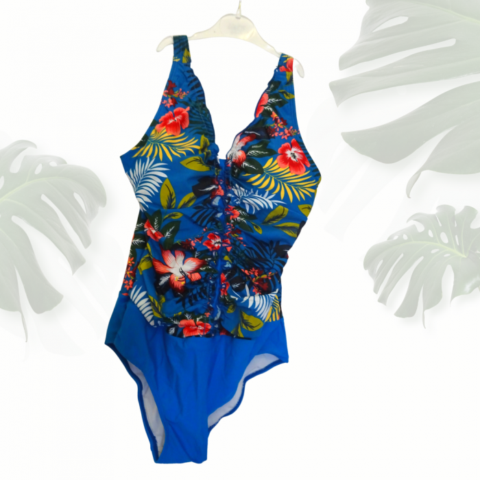 Costum de baie, intreg, modelator, Sisianna, Blue Flower [5]