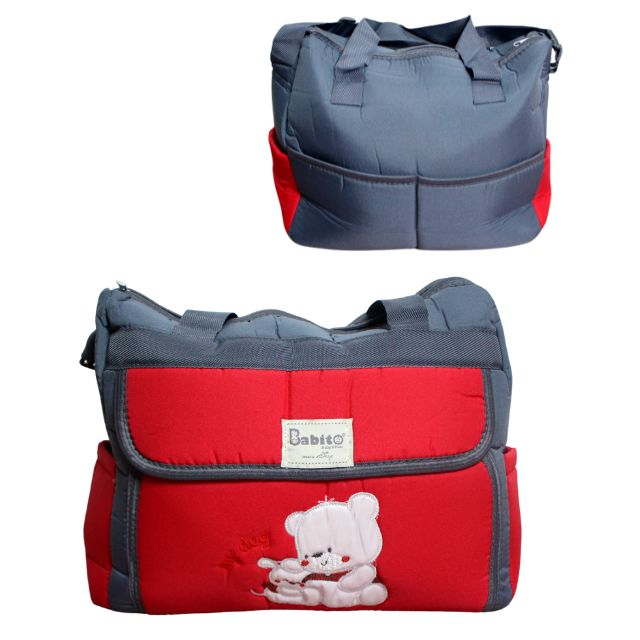Set port bebe si geanta de maternitate, Bear, Red- 2 piese [2]