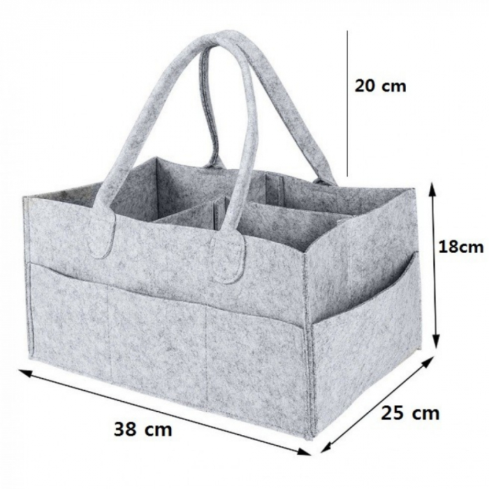 Geanta organizator pentru scutece si accesorii, Grey [3]