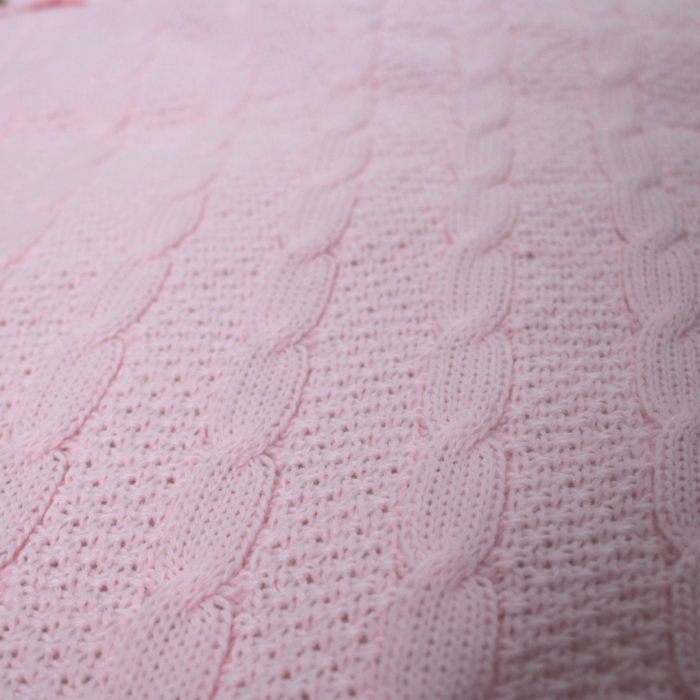 Sac de iarna tricotat si imblanit bebelusi, Dusty Pink [4]