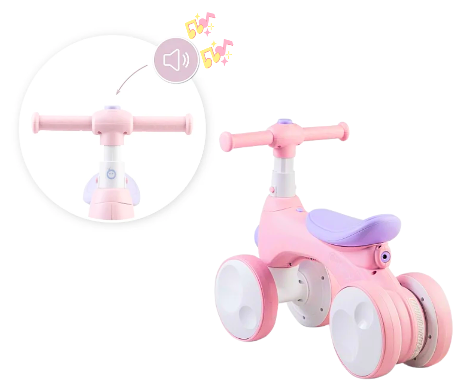 Bicicleta interactiva copii, cu balonase, lumini si sunete, Pink, BebePrice [3]